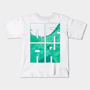 Oran, Algeria  City Map Typography - Watercolor Kids T-Shirt